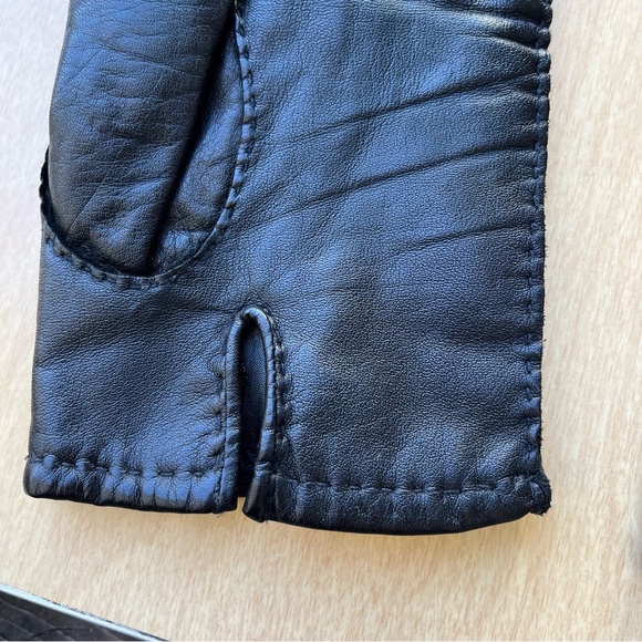 Lands’ End Men’s Black Leather Cashmere Lined Gloves Sz S - Picture 7 of 10